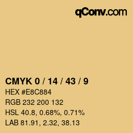 Color code: CMYK 0 / 14 / 43 / 9 | qconv.com