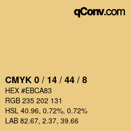 颜色代码: CMYK 0 / 14 / 44 / 8 | qconv.com
