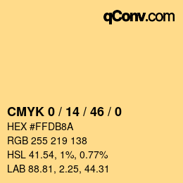 Color code: CMYK 0 / 14 / 46 / 0 | qconv.com