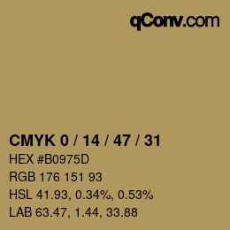 Color code: CMYK 0 / 14 / 47 / 31 | qconv.com