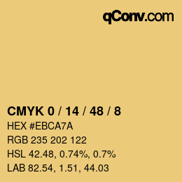Color code: CMYK 0 / 14 / 48 / 8 | qconv.com