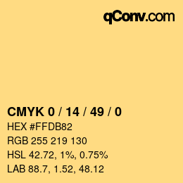 Color code: CMYK 0 / 14 / 49 / 0 | qconv.com