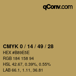 Código de color: CMYK 0 / 14 / 49 / 28 | qconv.com