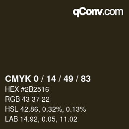 Color code: CMYK 0 / 14 / 49 / 83 | qconv.com