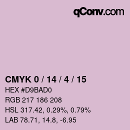 カラーコード: CMYK 0 / 14 / 4 / 15 | qconv.com