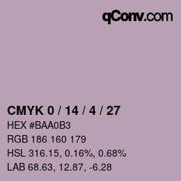 カラーコード: CMYK 0 / 14 / 4 / 27 | qconv.com