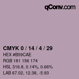 カラーコード: CMYK 0 / 14 / 4 / 29 | qconv.com