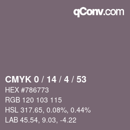 Color code: CMYK 0 / 14 / 4 / 53 | qconv.com