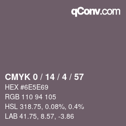 Color code: CMYK 0 / 14 / 4 / 57 | qconv.com