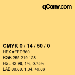 Color code: CMYK 0 / 14 / 50 / 0 | qconv.com