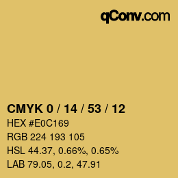 Color code: CMYK 0 / 14 / 53 / 12 | qconv.com