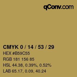 Color code: CMYK 0 / 14 / 53 / 29 | qconv.com