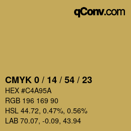 Color code: CMYK 0 / 14 / 54 / 23 | qconv.com