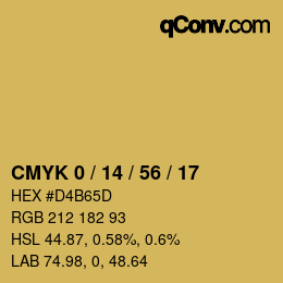 Código de color: CMYK 0 / 14 / 56 / 17 | qconv.com