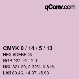 カラーコード: CMYK 0 / 14 / 5 / 13 | qconv.com