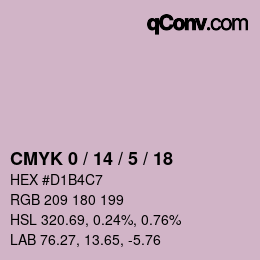 カラーコード: CMYK 0 / 14 / 5 / 18 | qconv.com