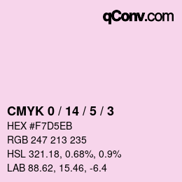 颜色代码: CMYK 0 / 14 / 5 / 3 | qconv.com