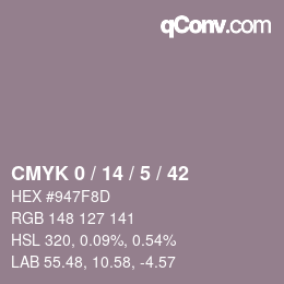 Color code: CMYK 0 / 14 / 5 / 42 | qconv.com