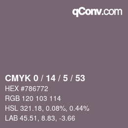 颜色代码: CMYK 0 / 14 / 5 / 53 | qconv.com