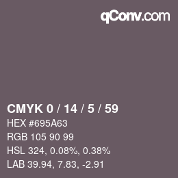 Color code: CMYK 0 / 14 / 5 / 59 | qconv.com