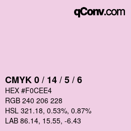Color code: CMYK 0 / 14 / 5 / 6 | qconv.com