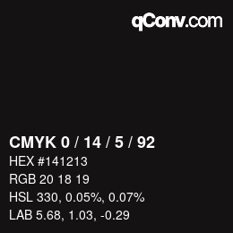 Color code: CMYK 0 / 14 / 5 / 92 | qconv.com