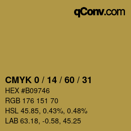 Color code: CMYK 0 / 14 / 60 / 31 | qconv.com