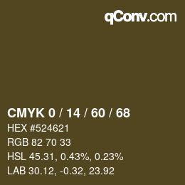 カラーコード: CMYK 0 / 14 / 60 / 68 | qconv.com