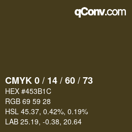 カラーコード: CMYK 0 / 14 / 60 / 73 | qconv.com