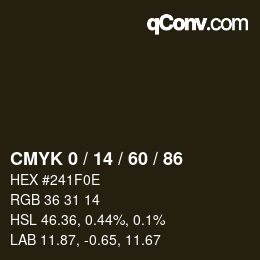 カラーコード: CMYK 0 / 14 / 60 / 86 | qconv.com