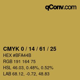 Color code: CMYK 0 / 14 / 61 / 25 | qconv.com