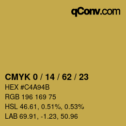 Color code: CMYK 0 / 14 / 62 / 23 | qconv.com