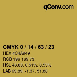 Color code: CMYK 0 / 14 / 63 / 23 | qconv.com