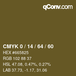 カラーコード: CMYK 0 / 14 / 64 / 60 | qconv.com