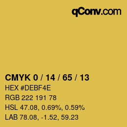 Color code: CMYK 0 / 14 / 65 / 13 | qconv.com