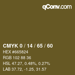 カラーコード: CMYK 0 / 14 / 65 / 60 | qconv.com
