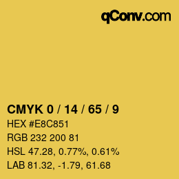 Color code: CMYK 0 / 14 / 65 / 9 | qconv.com