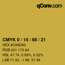 Color code: CMYK 0 / 14 / 68 / 21 | qconv.com
