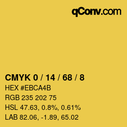 Color code: CMYK 0 / 14 / 68 / 8 | qconv.com