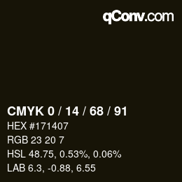 Color code: CMYK 0 / 14 / 68 / 91 | qconv.com