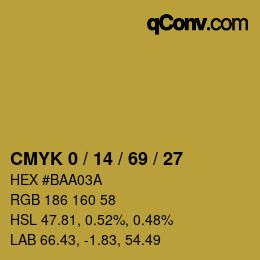 Código de color: CMYK 0 / 14 / 69 / 27 | qconv.com