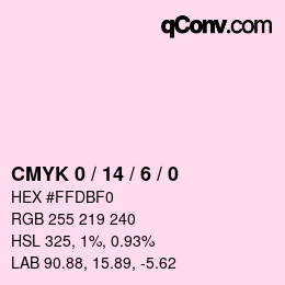 Color code: CMYK 0 / 14 / 6 / 0 | qconv.com