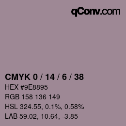 Color code: CMYK 0 / 14 / 6 / 38 | qconv.com