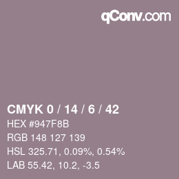 Color code: CMYK 0 / 14 / 6 / 42 | qconv.com