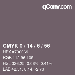 Color code: CMYK 0 / 14 / 6 / 56 | qconv.com