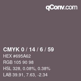 颜色代码: CMYK 0 / 14 / 6 / 59 | qconv.com