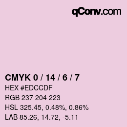 Color code: CMYK 0 / 14 / 6 / 7 | qconv.com