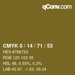 颜色代码: CMYK 0 / 14 / 71 / 53 | qconv.com