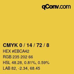 カラーコード: CMYK 0 / 14 / 72 / 8 | qconv.com