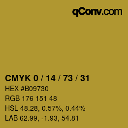 Color code: CMYK 0 / 14 / 73 / 31 | qconv.com